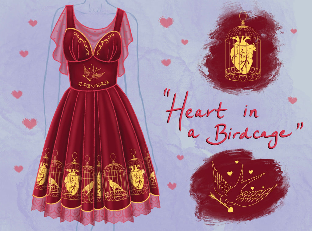 Heart in a Birdcage Dress