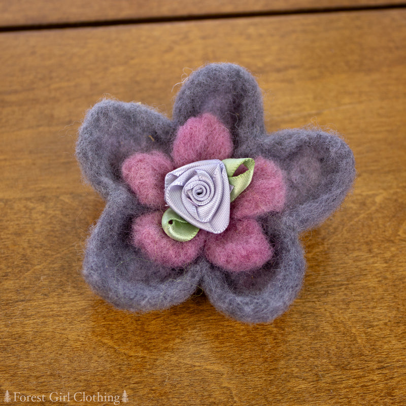 Felted Flower Brooch