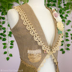 Brown Vest with Beaded Hem