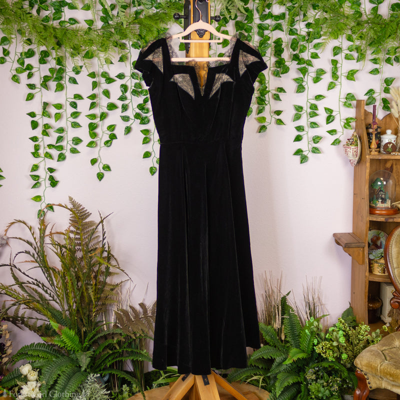 Black Velvet Vintage Dress