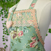 Teal Rose Cotton Apron