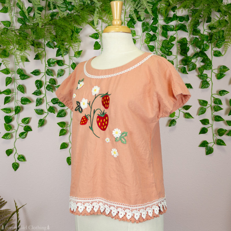 Strawberry Linen Top