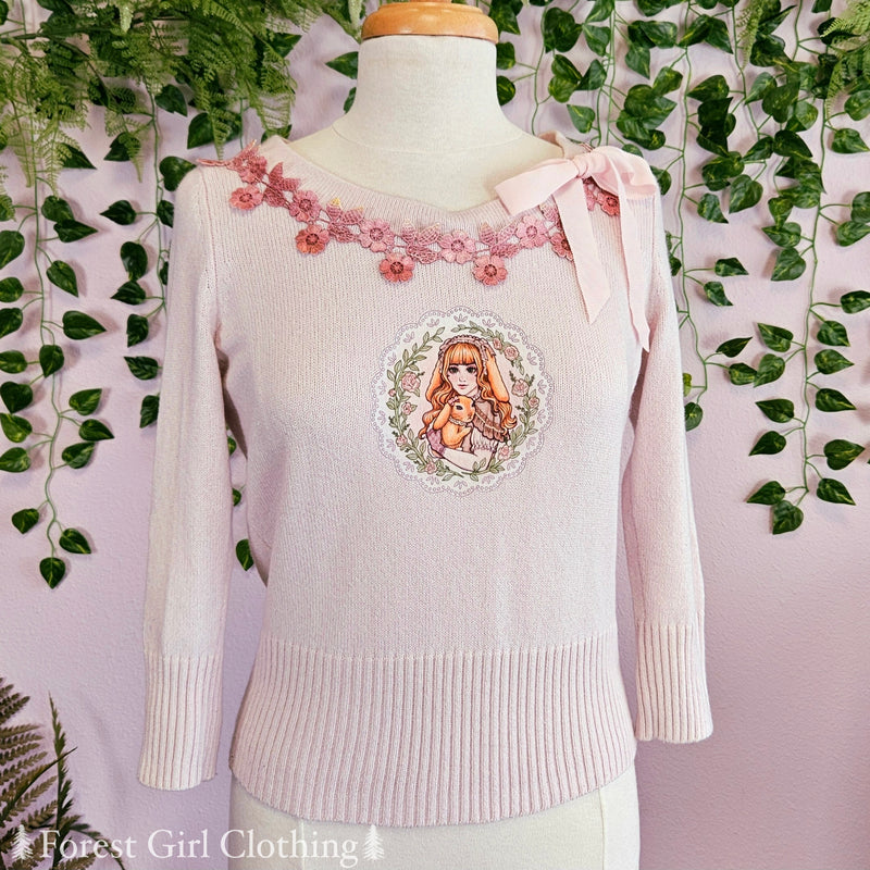 Cherry Blossoms & Cashmere Sweater Top