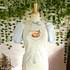Blue & White Deer Heart Top