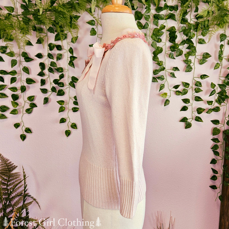 Cherry Blossoms & Cashmere Sweater Top