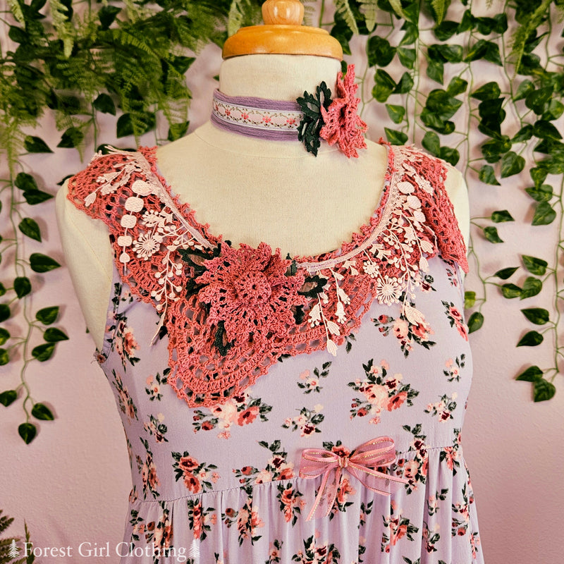 Pink & Purple Garden Dress & Headband