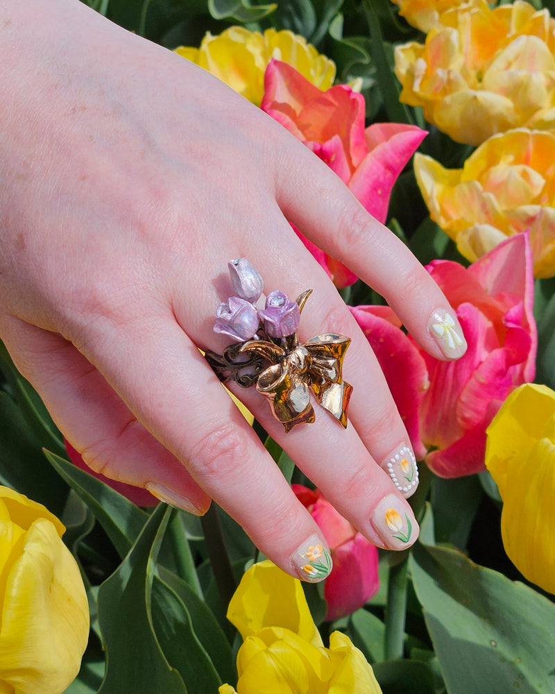 [Hoshibako Works] Flower Garden Knot Tulip Bouquet Ring