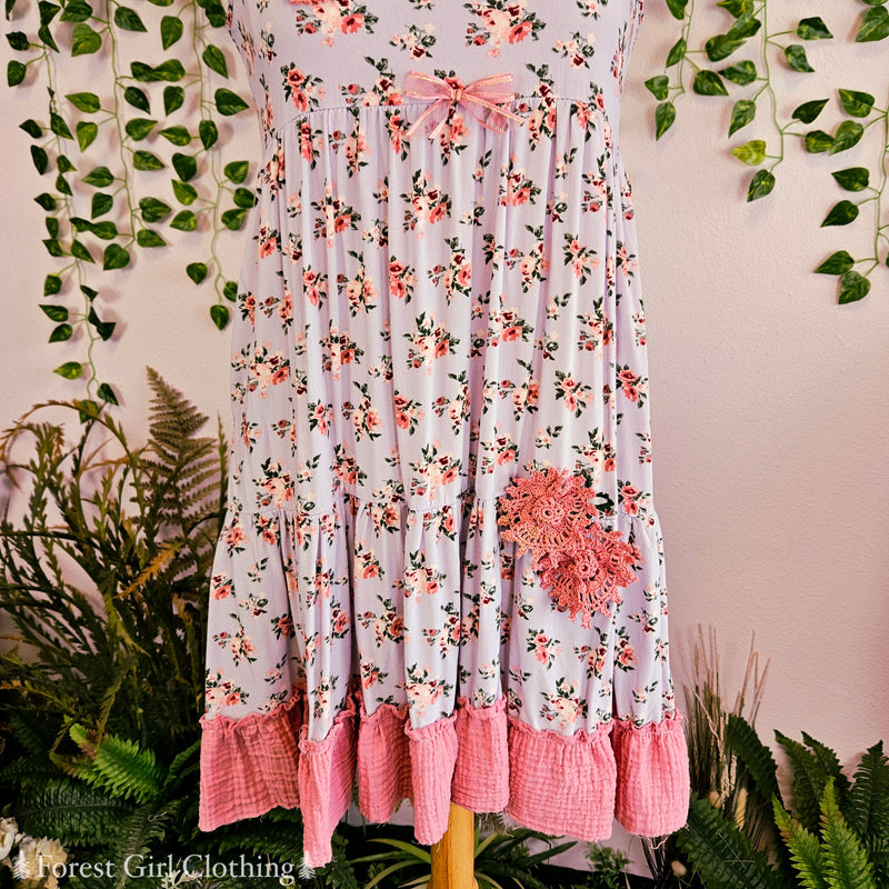 Pink & Purple Garden Dress & Headband
