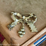 Red & Gold Bow Brooch (Vintage)