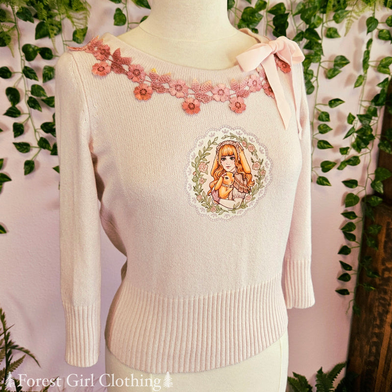 Cherry Blossoms & Cashmere Sweater Top
