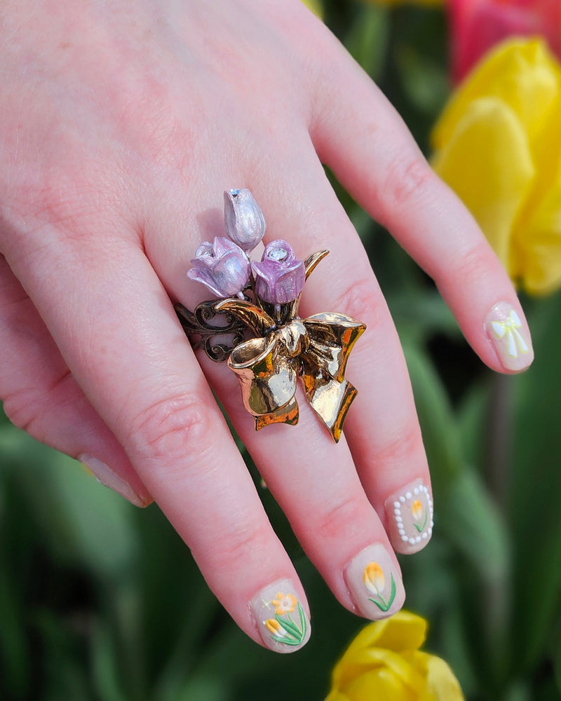 [Hoshibako Works] Flower Garden Knot Tulip Bouquet Ring