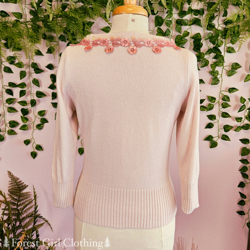 Cherry Blossoms & Cashmere Sweater Top