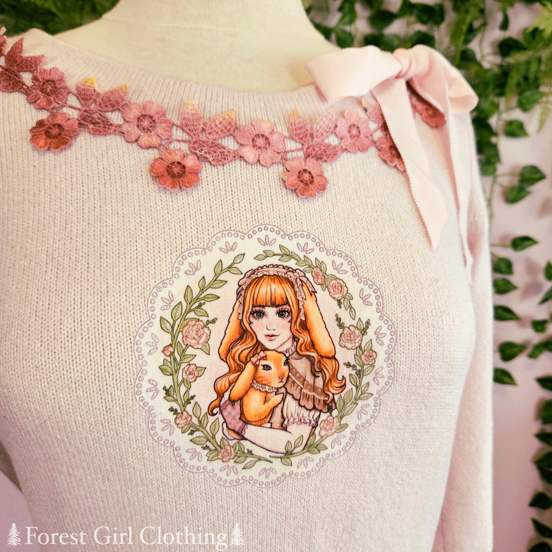 Cherry Blossoms & Cashmere Sweater Top