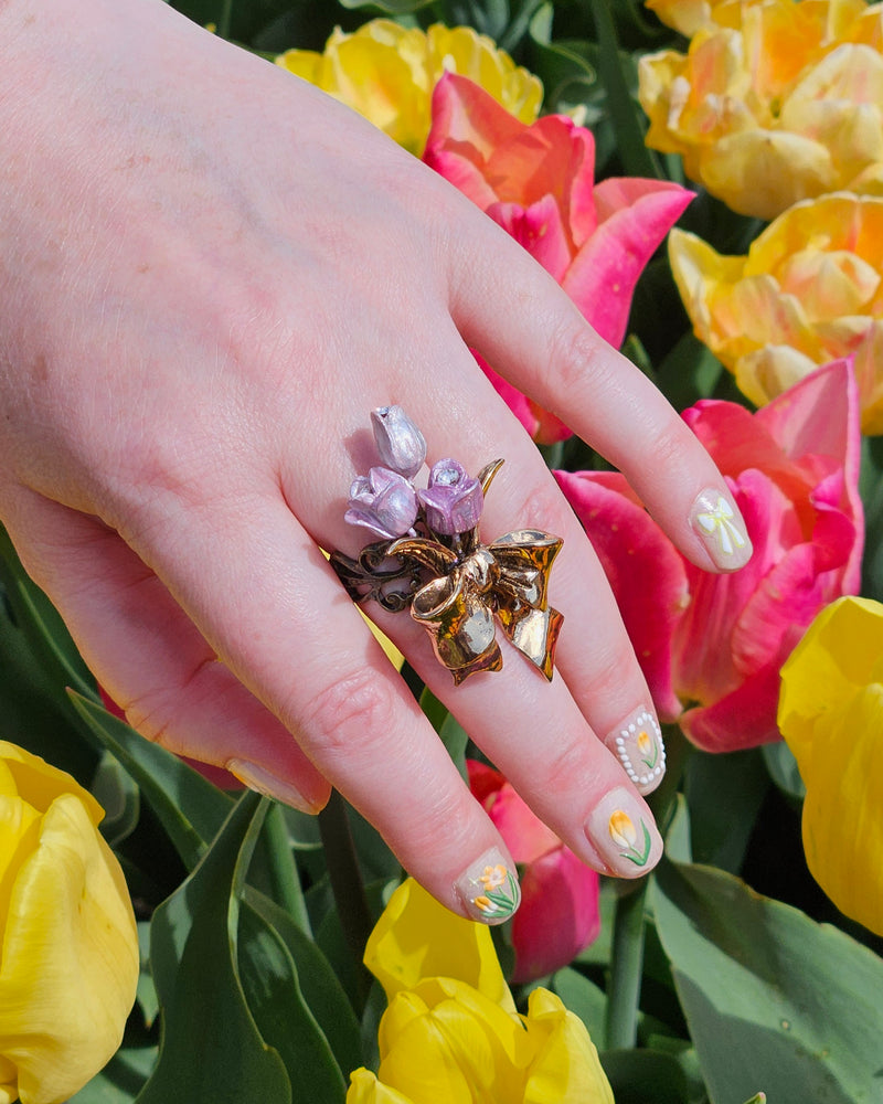[Hoshibako Works] Flower Garden Knot Tulip Bouquet Ring