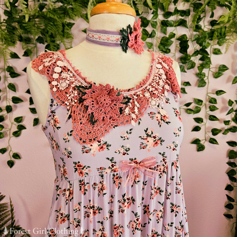 Pink & Purple Garden Dress & Headband